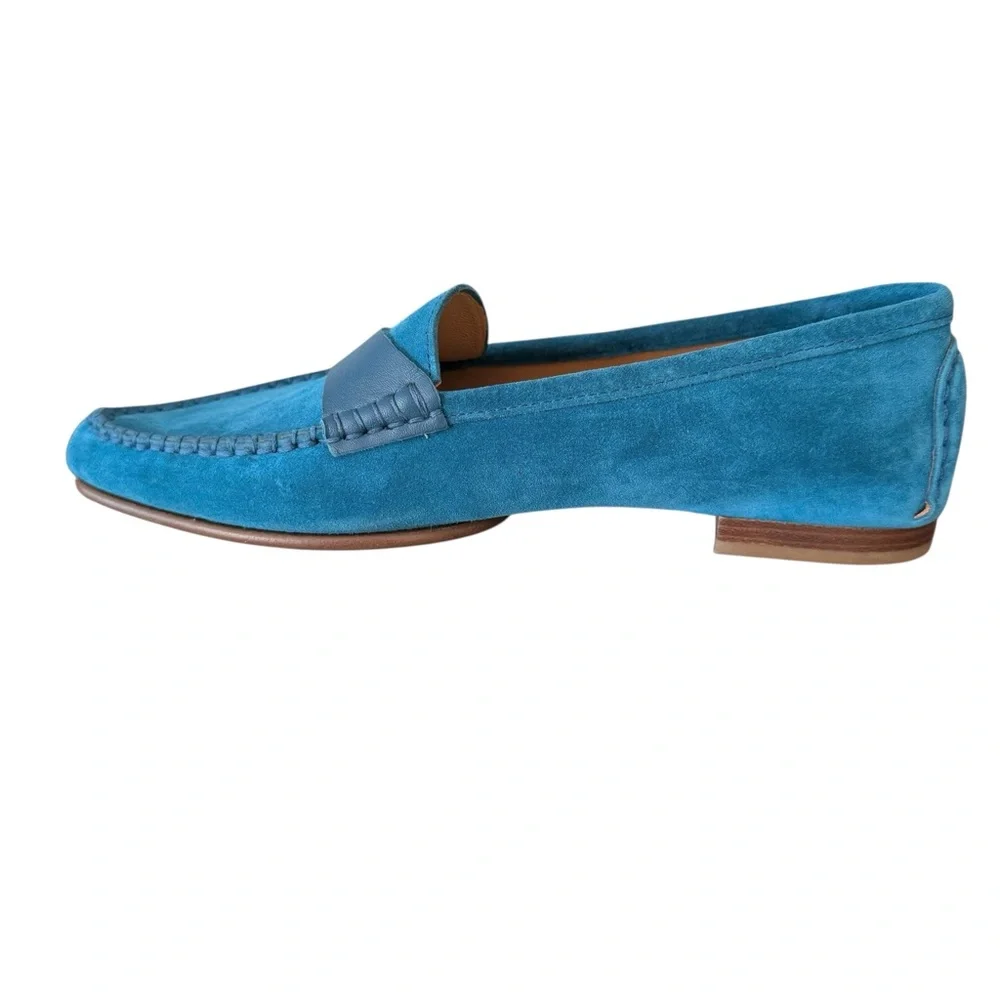 🆕 M. Gemi Pointed Toe Blue Suede Loafers Flats Women’s